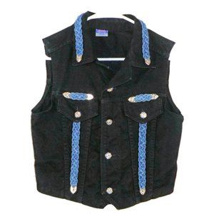 Watch L.A. made in USA bling vest with large glass rhinestones like new S